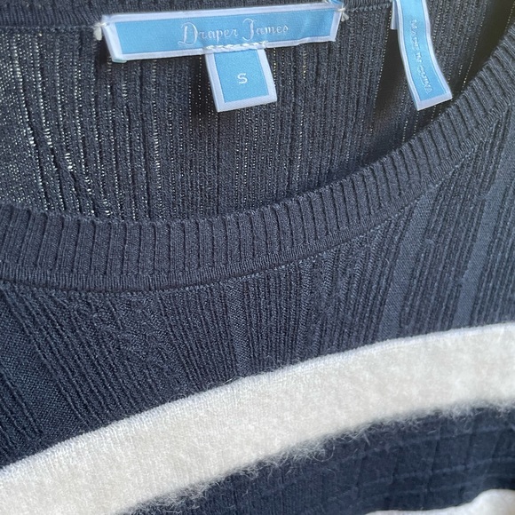 Draper James Stripe Mohair Sweater in Nassau Navy - Picture 8 of 9